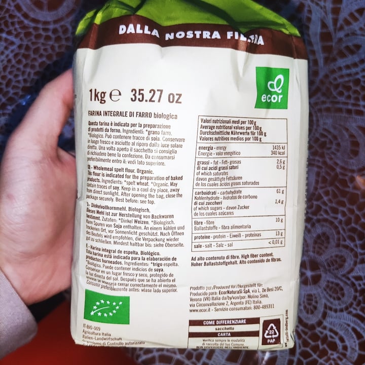 photo of Ecor Farina di farro integrale shared by @coraline00 on  04 Dec 2021 - review