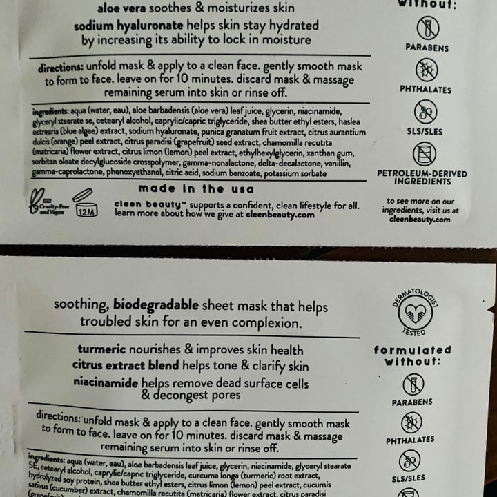 photo of Cleen Beauty Hydrating Face Masks shared by @vegangma on  26 Apr 2021 - review
