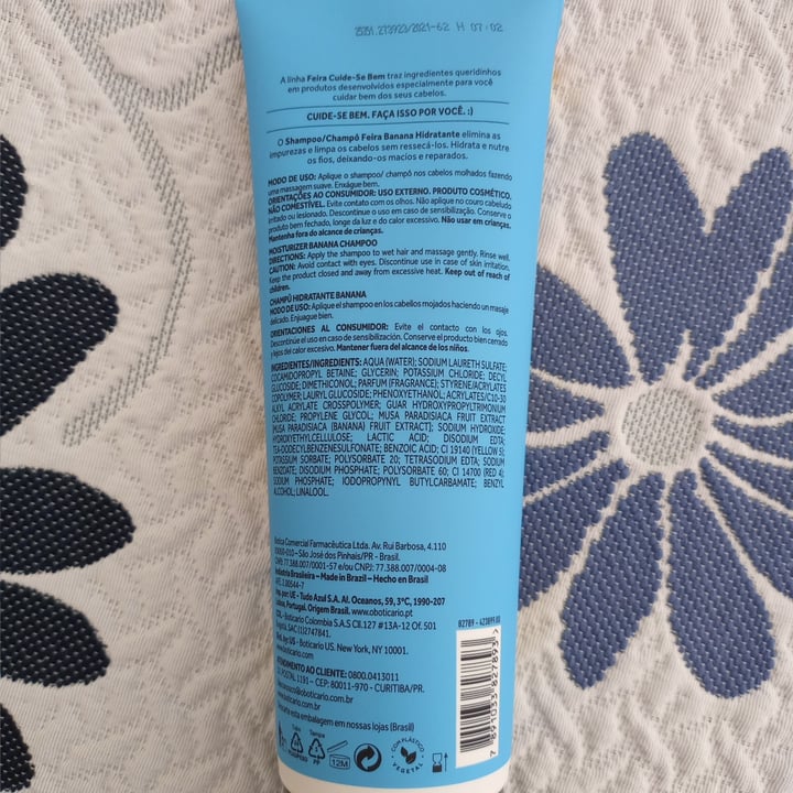 review photo of O Boticário Shampoo Cuide-se Bem - Banana shared by @camilaesteves on 12 Nov 2022 - review