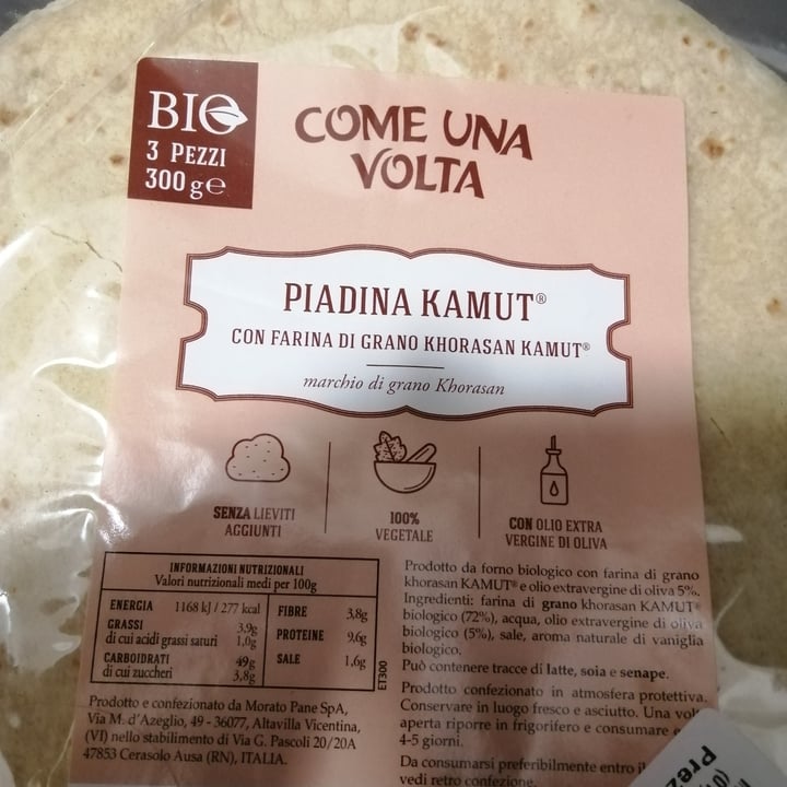 photo of Come una volta Piadina Kamut shared by @elis182 on  11 Aug 2022 - review