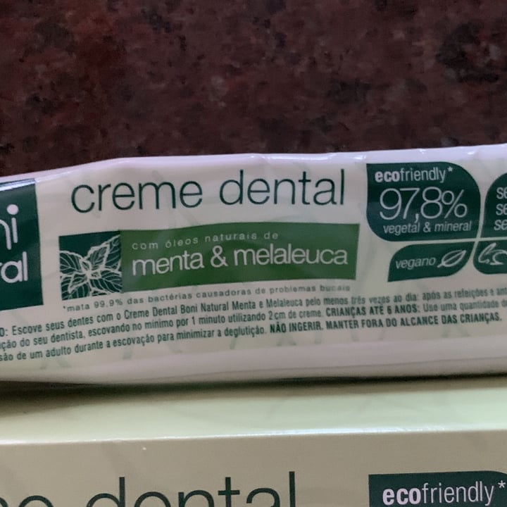 photo of Boni natural Creme Dental Menta & Melaleuca shared by @marnevasconcellos on  29 Apr 2022 - review
