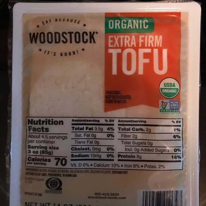 photo of Woodstock Organic Extra Firm Tofu shared by @lynno on  22 Sep 2022 - review