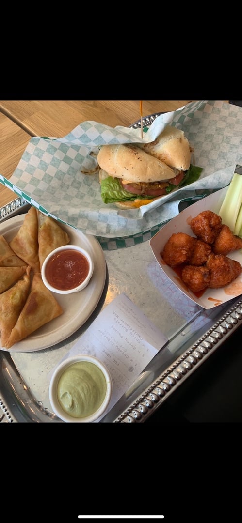photo of envegan buffalo cauliflower wings, curry pockets shared by @kholohan on  30 Jan 2020 - review
