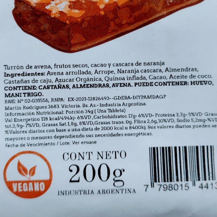 photo of Grün Orgánico Barritas de cacao y naranja shared by @alejandraglck on  01 Feb 2023 - review