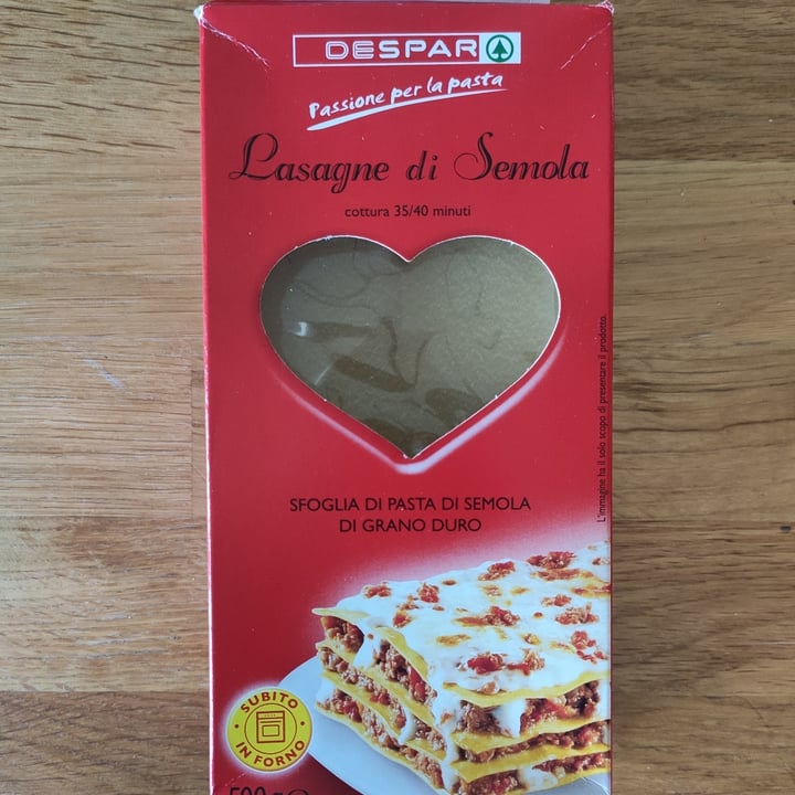 photo of Despar Lasagne di Semola shared by @makino on  16 Apr 2022 - review