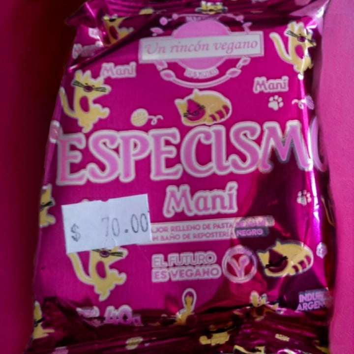 photo of Un Rincón Vegano Especismo Alfajor Relleno de Pasta de Maní con Baño de Repostería Negro shared by @inamandarina on  22 Aug 2021 - review