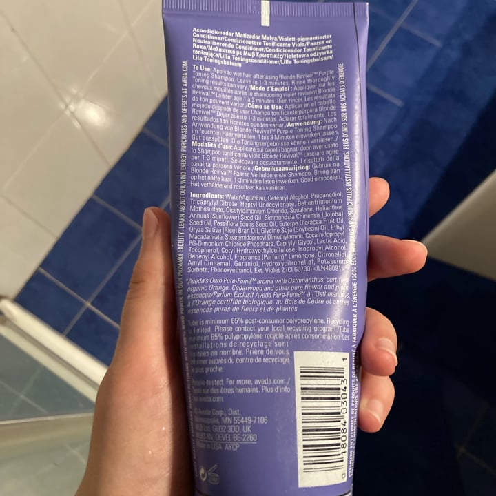 review photo of Aveda Blonde Revival Purple Toning Conditioner shared by @springl on 12 Jun 2022 - review