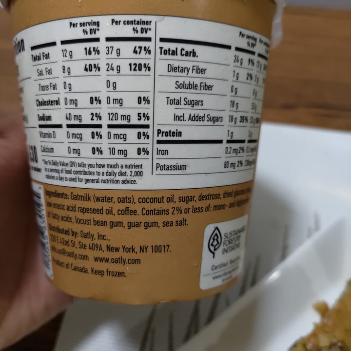 photo of Oatly Coffee Non-dairy Frozen Dessert shared by @stevenneoh on  31 Oct 2021 - review