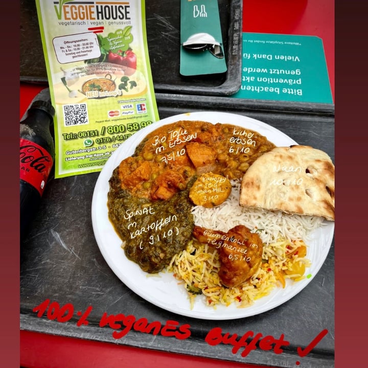 photo of Veggie House | Indische Küche | 100% pflanzliche Speisen! 100% veganes Buffet shared by @vegangierschlund on  20 Sep 2021 - review
