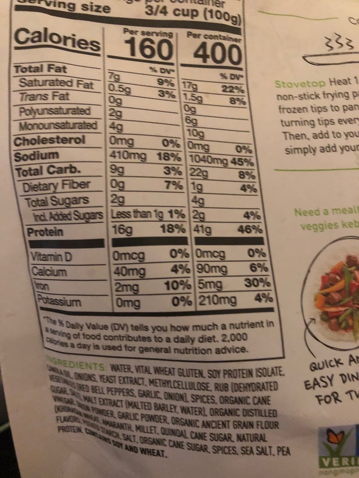 photo of Gardein Homestyle Beefless Tips shared by @bandita on  29 May 2020 - review