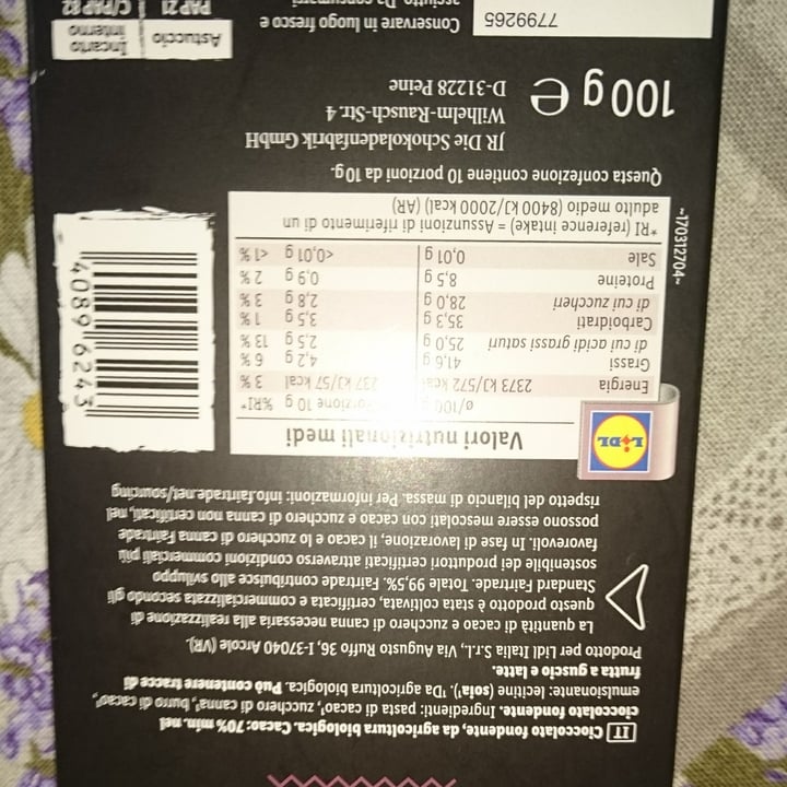 review photo of Fairglobe Cioccolato Fondente Cacao 70% shared by @andreaillungo on 17 Mar 2022 - review