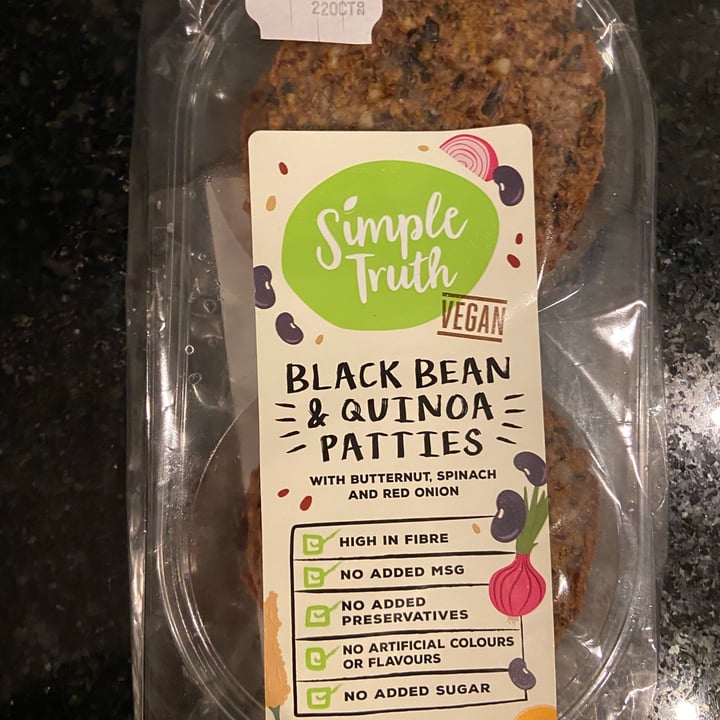 photo of Simple Truth Black Bean & Quinoa Patties shared by @plantbasedstorm on  21 Oct 2020 - review