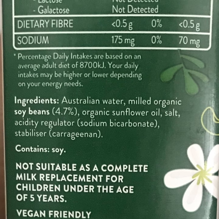 photo of Australia's Own Organic Soy Milk Unsweetened shared by @smarti on  18 Jun 2022 - review