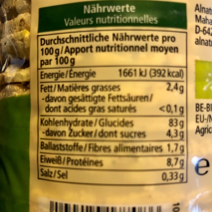 review photo of Alnatura Mais Amaranth Waffeln shared by @ruebenbraut on 13 Oct 2020 - review