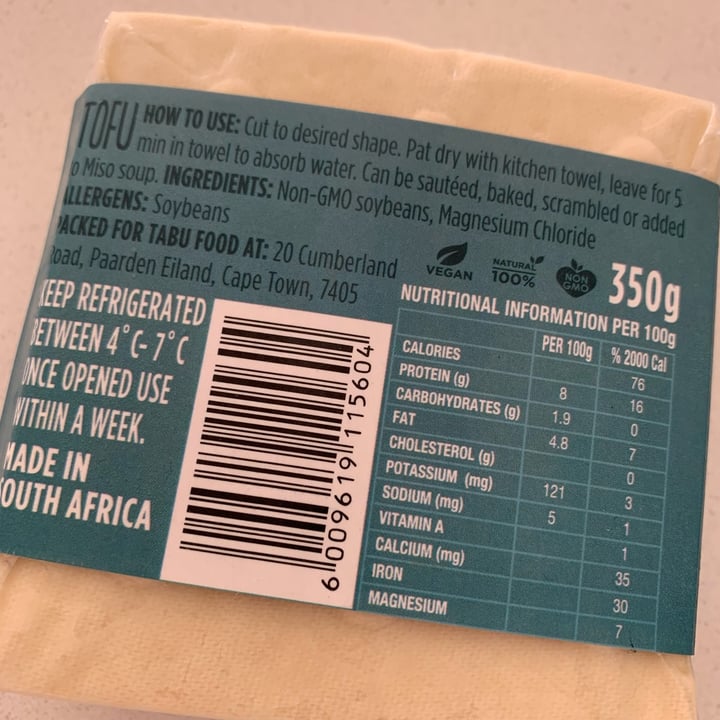 photo of Tabu Organic tofu shared by @mestrydom on  07 Nov 2021 - review