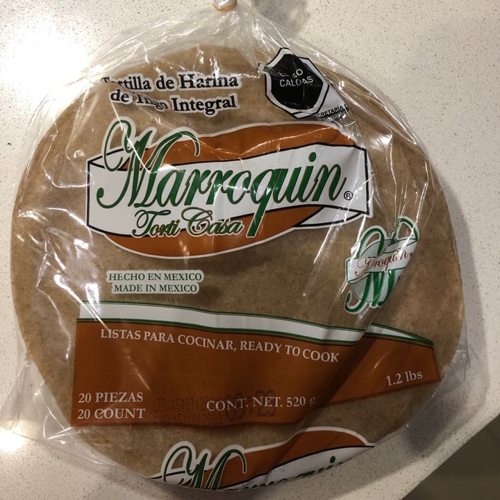 photo of Marroquin Tortilla de harina de trigo integral shared by @vegelan on  10 Aug 2021 - review