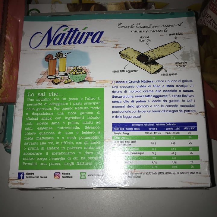 photo of Nattura Cannolo Crunch con Crema al Cacao e Nocciole shared by @sra on  22 Jun 2022 - review