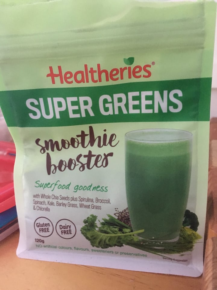 review photo of Healtheries Super greens smoothie booster shared by @theveganchums on 22 Apr 2019 - review