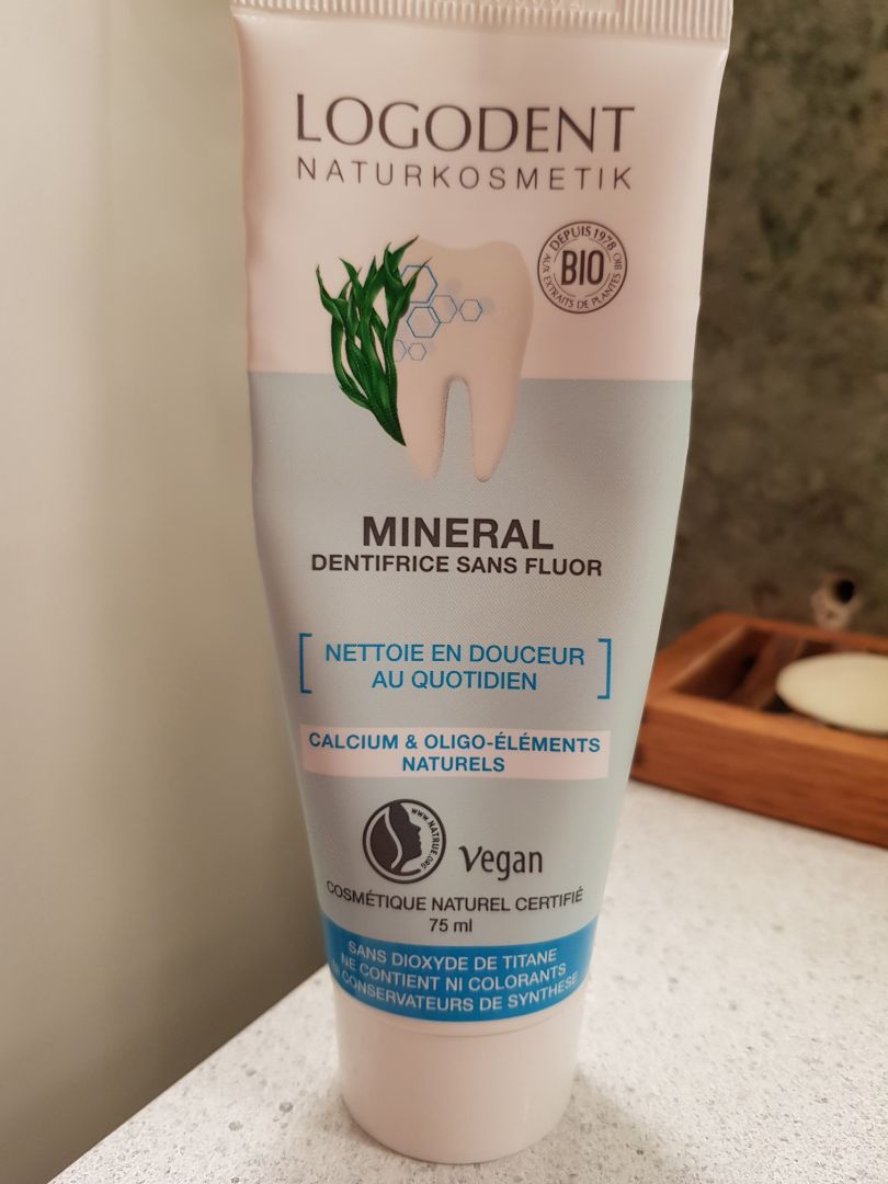 Natural white toothpaste from logona natural cosmetics vegan product