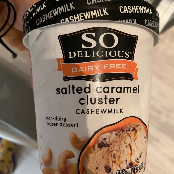 photo of So Delicious Dairy Free Salted Caramel Cluster Cashewmilk Frozen Dessert shared by @mya102 on  28 Jul 2021 - review
