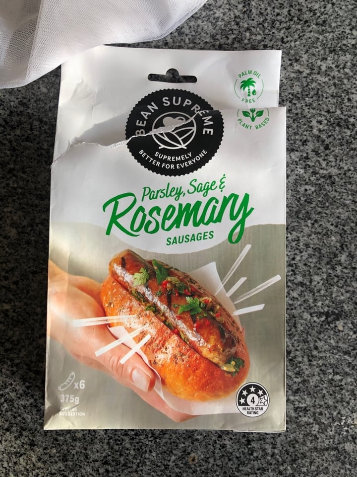 photo of Bean Supreme Parsley Sage & Rosemary Sausages shared by @warrensreviews on  04 Apr 2020 - review