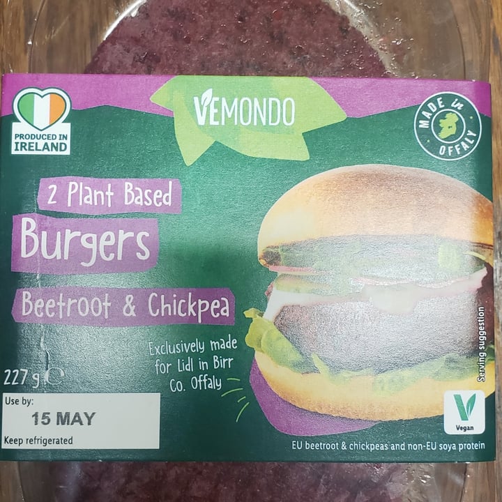 review photo of Vemondo 2 Plant Based Burgers Beetroot & Chickpea shared by @cleber on 29 Apr 2022 - review