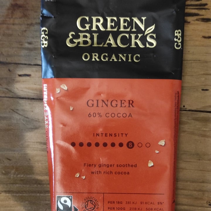 photo of Green & Black's Ginger chocolate shared by @tuscanvegan on  10 Dec 2021 - review
