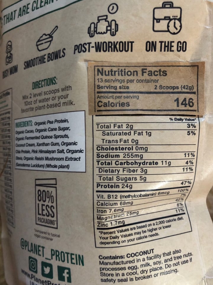 photo of Planet Protein Inc. Chocolate magic protein shake shared by @martina on  02 May 2019 - review