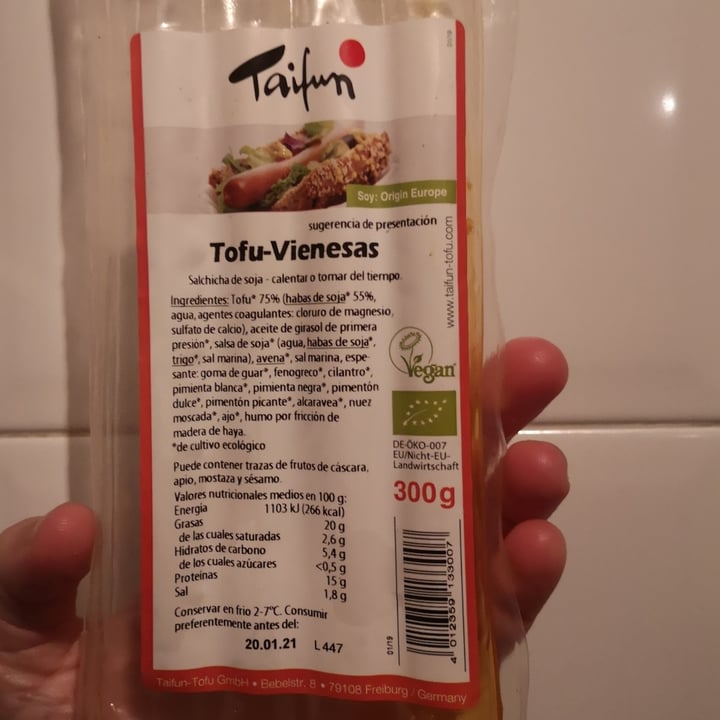 photo of Taifun Tofu Vienesas shared by @veganvancouple on  21 Jan 2021 - review