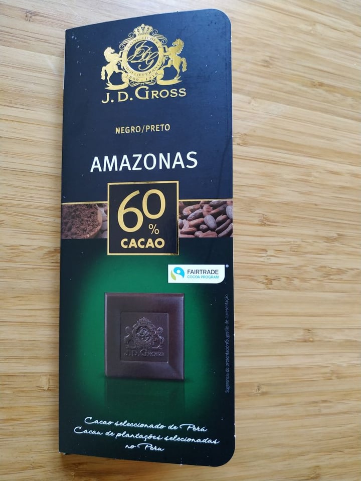 photo of J. D. Gross Chocolate Amazonas 60% shared by @tomatoandpotatovegan on  22 Feb 2020 - review