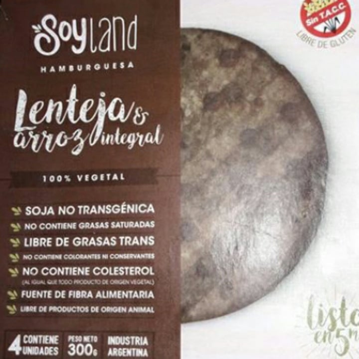 photo of SoyLand Hamburguesa de lenteja y arroz integral shared by @cam1veg on  01 Sep 2020 - review
