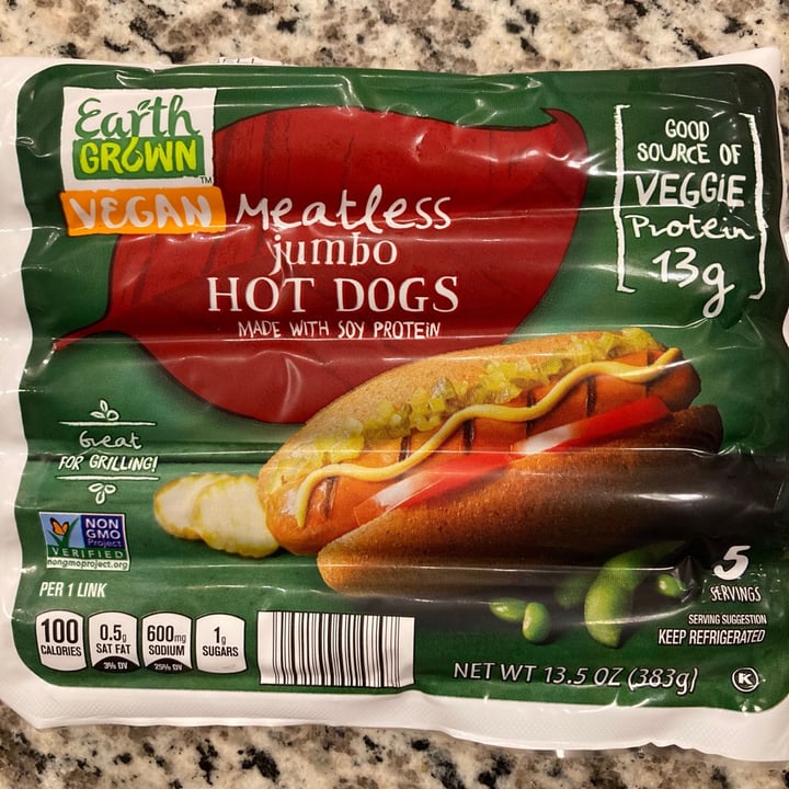 photo of Earth Grown Meatless Jumbo Hot Dog shared by @andruvegan on  30 Jun 2020 - review