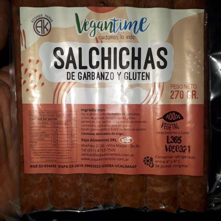 photo of Vegantime Argentina Salchichas de Garbanzo y Gluten shared by @dana1922 on  08 Feb 2021 - review