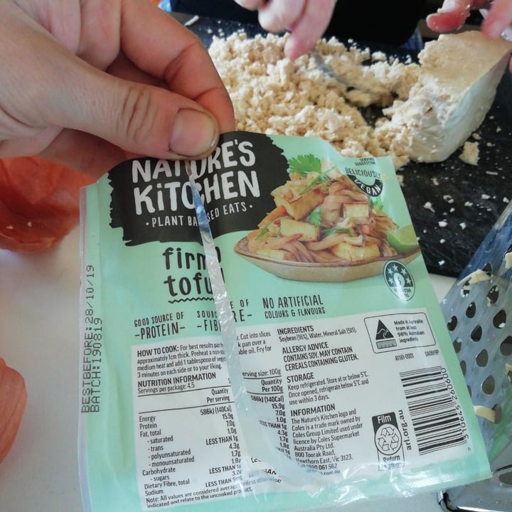 photo of Coles Nature's Kitchen Firm Tofu shared by @ninouminou on  31 Aug 2019 - review