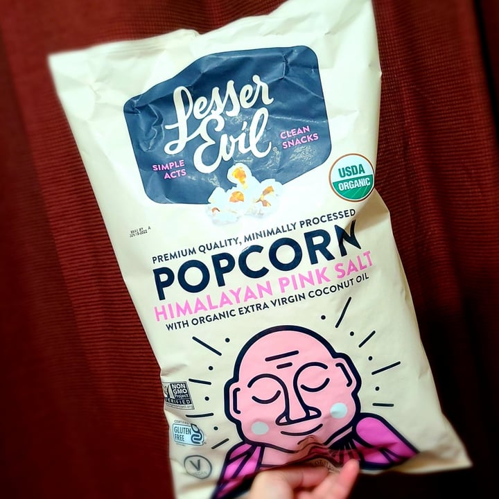 photo of Lesser Evil Snacks Himalayan pink salt popcorn shared by @agreene428 on  29 Jan 2022 - review