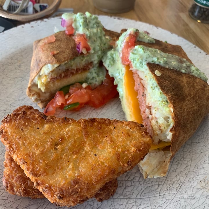 photo of Veg Eats Foods Breakfast Burrito, Hash browns & Donut shared by @caseyashlyn on  28 Jun 2020 - review