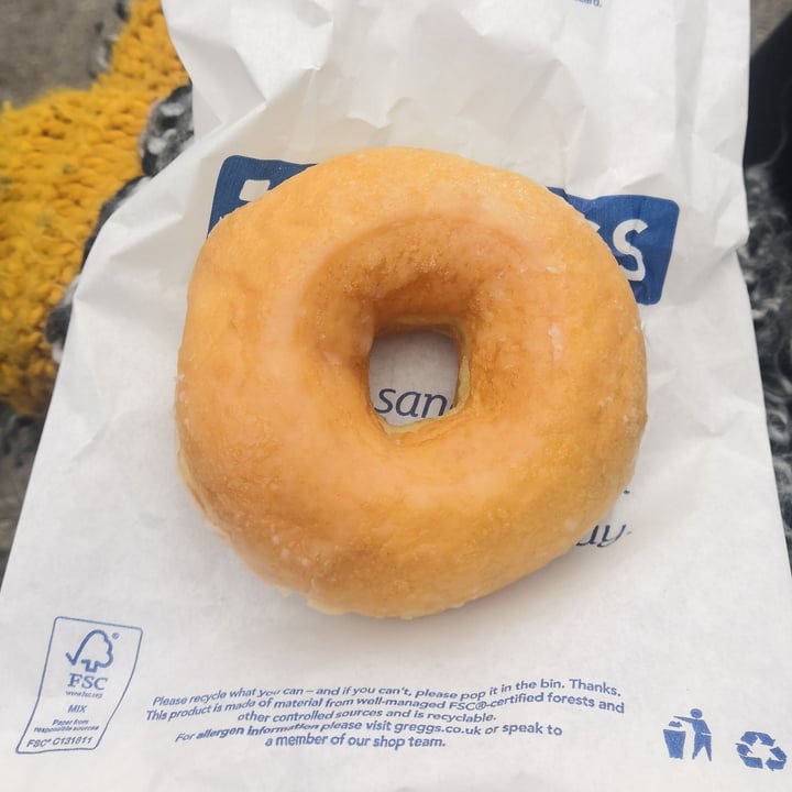 photo of Greggs Vegan Glazed Ring Doughnut shared by @veganellas on  17 Oct 2020 - review