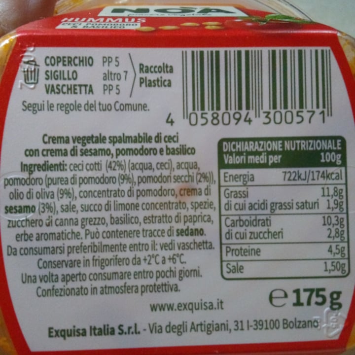 review photo of Noa Hummus Ceci E Pomodoro shared by @saimonanimalslover on 09 Oct 2022 - review