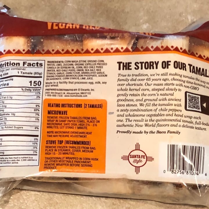 photo of Buenatural Red Chile & Zucchini Vegan Tamales shared by @leisa on  20 Jun 2020 - review