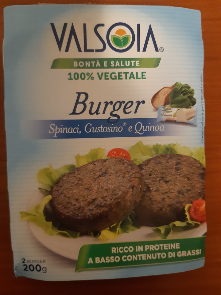 photo of Valsoia Burger spinaci, gustosino e quinoa shared by @vegale12 on  25 Apr 2022 - review