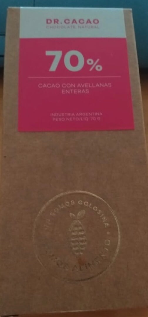 photo of Dr. Cacao Chocolate Amargo con Avellanas 70% shared by @ivettesos on  28 Nov 2019 - review