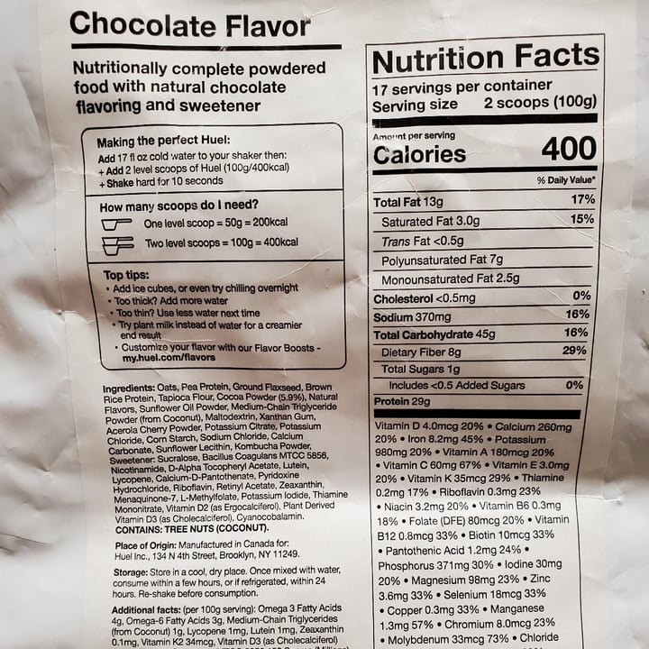 photo of Huel Huel Powder Chocolate shared by @tcscn on  30 May 2022 - review