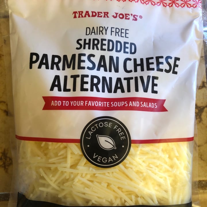 photo of Trader Joe's Dairy-free shredded parmesan cheese alternative shared by @roryahern on  03 Aug 2021 - review
