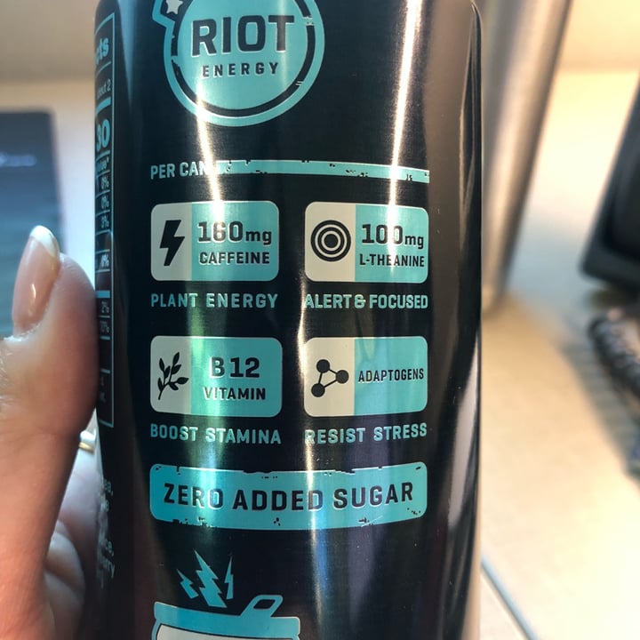 photo of Riot Energy Berry shared by @happy2bvegan on  12 May 2022 - review