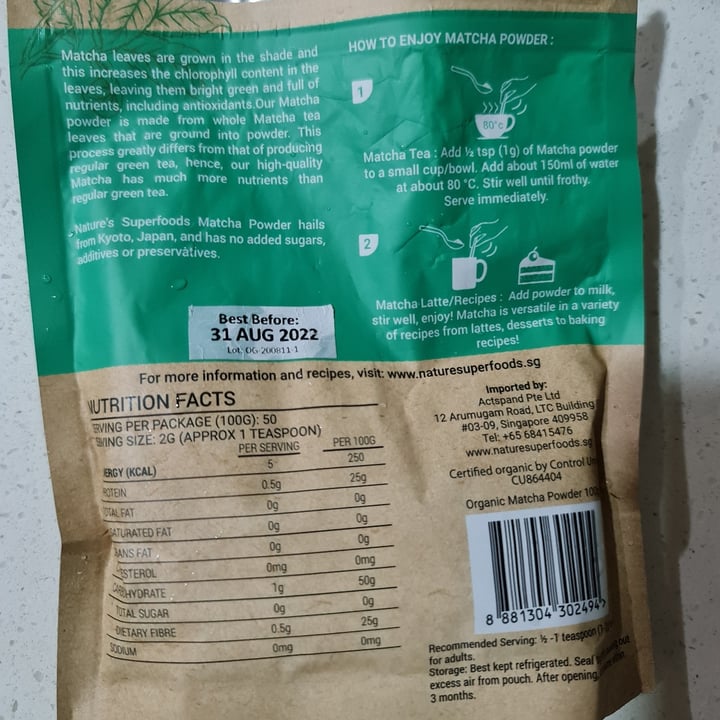 photo of Nature's Superfoods Organic Matcha Powder shared by @fitsarah on  24 Mar 2021 - review