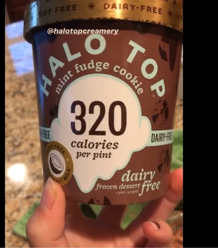 photo of Halo Top Creamery Mint Fudge Cookie Frozen Dessert shared by @veganzzz on  06 Jul 2020 - review