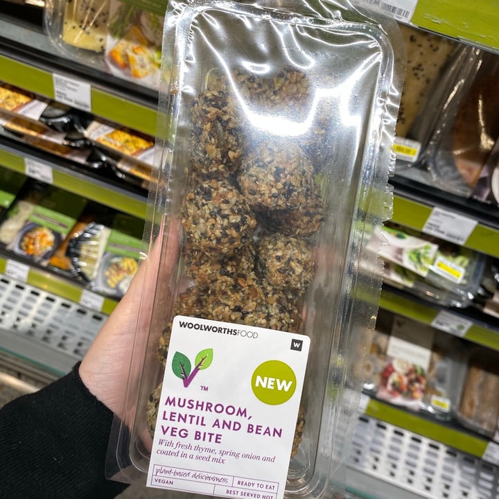 photo of Woolworths Food Mushroom, lentil, and bean veg bite shared by @abiteofvegan on  20 Jun 2021 - review