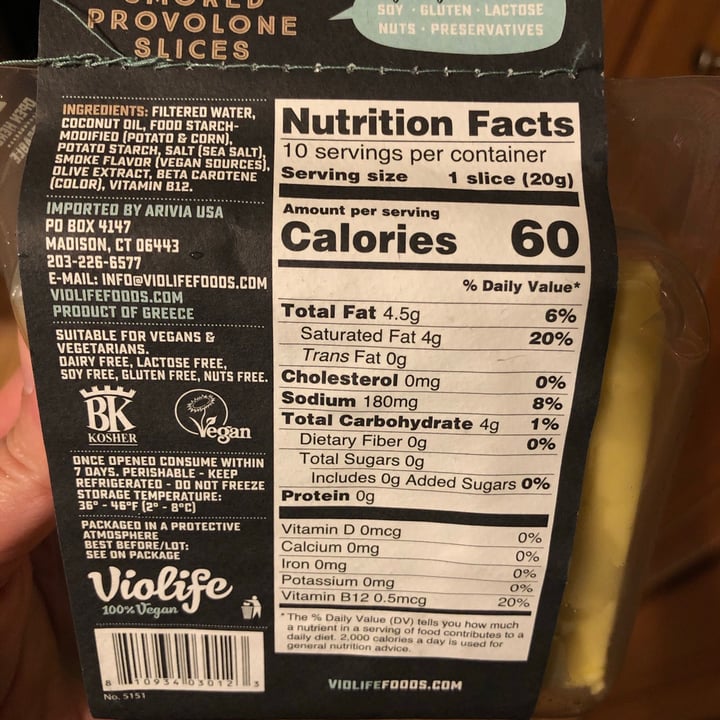 photo of Violife Smoked Provolone Slices shared by @parifairie on  22 Oct 2020 - review