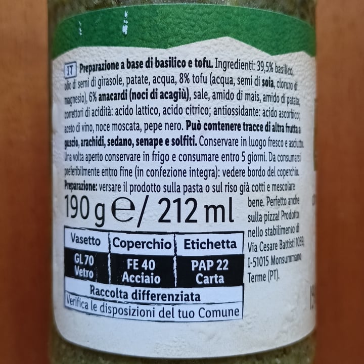 review photo of Vemondo pesto vegan al basilico shared by @lellla on 11 Sep 2022 - review