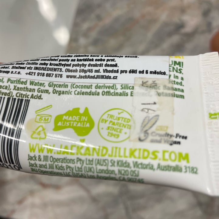 photo of Jack n’ Jill Banana Natural Calendula Toothpaste shared by @natalinkal on  04 Dec 2022 - review